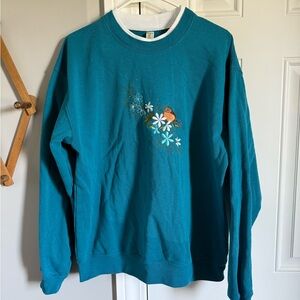 Teal Embroidered Women's Sweater